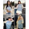 imageAelfric Eden Long Sleeve Shirts Color Block Print Tops Crewneck Oversized Y2k Streetwear Sweatshirts 2025 Trendy TopsBlue