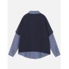 imageAelfric Eden Shirts Double Layer Polo Long Sleeve Tee Oversized Casual Y2k TopsBlue
