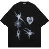 imageAelfric Eden T Shirts Blurring Spider Print Tee Washed Tee Shirt Casual Soft Short Sleeve 2025 Trendy TopsBlack