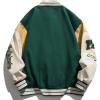 imageAelfric Eden Mens Varsity Jacket Vintage Graphic Baseball Jacket Unisex Coats StreetwearGreen
