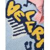 imageAelfric Eden Cute Sweaters Color Blocking Stripe Sweater Cartoon Letters Pullover Casual Soft Long Sleeve Tops OutfitsBlue