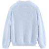 imageAelfric Eden Fuzzy Soft Sweaters Mohair Oversized Solid Sweaters Crewneck Knit Casual Pullover 2025 Trendy OutfitsBlue