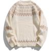imageAelfric Eden Sweaters Fair Isle Sweater Vintage Soft Warm Casual Knit Pullover Long Sleeve 2024 Trendy OutfitsBeige
