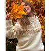 imageAelfric Eden Sweaters Fair Isle Sweater Vintage Soft Warm Casual Knit Pullover Long Sleeve 2024 Trendy OutfitsBeige