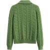 imageAelfric Eden Womens Cable Long Sleeve Sweaters Solid Lapel V Neck Knit Casual Soft Pullover 2025 Fall Fashion OutfitsGreen