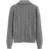 imageAelfric Eden Womens Cable Long Sleeve Sweaters Solid Lapel V Neck Knit Casual Soft Pullover 2025 Fall Fashion OutfitsGrey