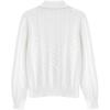 imageAelfric Eden Womens Cable Long Sleeve Sweaters Solid Lapel V Neck Knit Casual Soft Pullover 2025 Fall Fashion OutfitsWhite