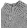 imageAelfric Eden Womens Oversized Cable Knit Fall Sweater Mock Neck Long Sleeve Knit Pullover Sweater Tops 2025Gray