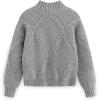 imageAelfric Eden Womens Oversized Cable Knit Fall Sweater Mock Neck Long Sleeve Knit Pullover Sweater Tops 2025Gray