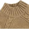 imageAelfric Eden Womens Oversized Cable Knit Fall Sweater Mock Neck Long Sleeve Knit Pullover Sweater Tops 2025Khaki