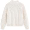 imageAelfric Eden Womens Oversized Cable Knit Fall Sweater Mock Neck Long Sleeve Knit Pullover Sweater Tops 2025White