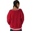 imageAelfric Eden Womens Oversized Cable Knit V Neck Sweaters Oversized Pullover 2025 Fall Fashion OutfitsRed