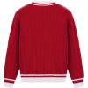 imageAelfric Eden Womens Oversized Cable Knit V Neck Sweaters Oversized Pullover 2025 Fall Fashion OutfitsRed