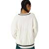 imageAelfric Eden Womens Oversized Cable Knit V Neck Sweaters Oversized Pullover 2025 Fall Fashion OutfitsWhite