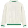 imageAelfric Eden Womens Oversized Cable Knit V Neck Sweaters Oversized Pullover 2025 Fall Fashion OutfitsWhitegreen