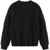 imageAelfric Eden Womens Oversized Sweaters 2025 Cable Knit Chunky Sweater Lantern Sleeve Crewneck Pullover Loose OutfitsBlack