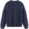 imageAelfric Eden Womens Oversized Sweaters 2025 Cable Knit Chunky Sweater Lantern Sleeve Crewneck Pullover Loose OutfitsNavy Blue