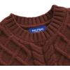 imageAelfric Eden Womens Oversized Sweaters 2025 Cable Knit Chunky Sweater Lantern Sleeve Crewneck Pullover Loose OutfitsRed