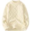 imageAelfric Eden Womens Cable Knit Sweater Oversized Chunky Rory Gilmore Crewneck Solid Long Sleeve Pullover Knitted Sweater