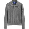 imageAelfric Eden Womens Cable Long Sleeve Sweaters Solid Lapel V Neck Knit Casual Soft Pullover 2025 Fall Fashion OutfitsGrey