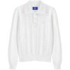 imageAelfric Eden Womens Cable Long Sleeve Sweaters Solid Lapel V Neck Knit Casual Soft Pullover 2025 Fall Fashion OutfitsWhite
