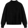 imageAelfric Eden Womens Oversized Cable Knit Fall Sweater Mock Neck Long Sleeve Knit Pullover Sweater Tops 2025Black