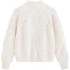 imageAelfric Eden Womens Oversized Cable Knit Fall Sweater Mock Neck Long Sleeve Knit Pullover Sweater Tops 2025White