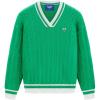imageAelfric Eden Womens Oversized Cable Knit V Neck Sweaters Oversized Pullover 2025 Fall Fashion OutfitsGreen