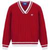 imageAelfric Eden Womens Oversized Cable Knit V Neck Sweaters Oversized Pullover 2025 Fall Fashion OutfitsRed