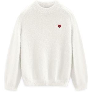 imageAelfric Eden Fuzzy Soft Sweaters Mohair Oversized Solid Sweaters Crewneck Knit Casual Pullover 2025 Trendy OutfitsWhite