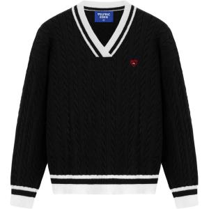 imageAelfric Eden Womens Oversized Cable Knit V Neck Sweaters Oversized Pullover 2025 Fall Fashion OutfitsBlack
