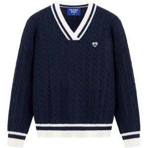 imageAelfric Eden Womens Oversized Cable Knit V Neck Sweaters Oversized Pullover 2025 Fall Fashion OutfitsDark Blue
