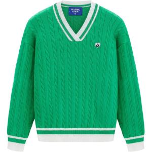 imageAelfric Eden Womens Oversized Cable Knit V Neck Sweaters Oversized Pullover 2025 Fall Fashion OutfitsGreen