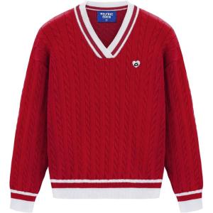 imageAelfric Eden Womens Oversized Cable Knit V Neck Sweaters Oversized Pullover 2025 Fall Fashion OutfitsRed