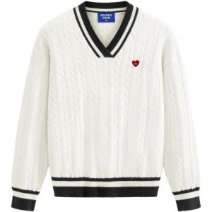 imageAelfric Eden Womens Oversized Cable Knit V Neck Sweaters Oversized Pullover 2025 Fall Fashion OutfitsWhite