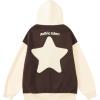 imageAelfric Eden Graphic Hoodies for Women Dog Star Print Hoodie Oversized Hoodie Y2K Cute Hooded SweatshirtBrown