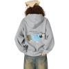 imageAelfric Eden Headset Dachshund Hoodie Graphic Hooded Sweatshirt Loose Vintage Unisex Long Sleeve PulloverGrey