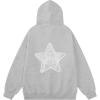 imageAelfric Eden Womens Graphic Hoodies Star Lace Print Hoodie Pullover Y2k Cute Oversized Hooded SweatshirtGrey