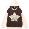 imageAelfric Eden Graphic Hoodies for Women Dog Star Print Hoodie Oversized Hoodie Y2K Cute Hooded SweatshirtBrown