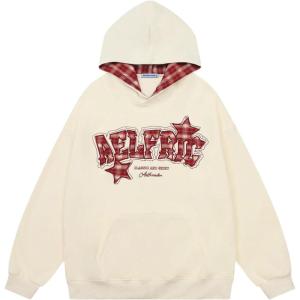 imageAelfric Eden Hoodies Vintage Streetwear Star Graphic Hoodie Oversized Casual Sweatshirts Trendy OutfitscApricot