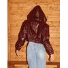 imageAelfric Eden Jackets Cropped Faux Leather Hooded Jacket Vintage Fashion Casual Motorcycle Coats Y2k Dressy OutfitsRed