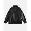 imageAelfric Eden Jackets Solid Essential Faux Leather Jacket Loose Fit Casual Zipper Streetwear Soft Warm Trendy CoatsBlack