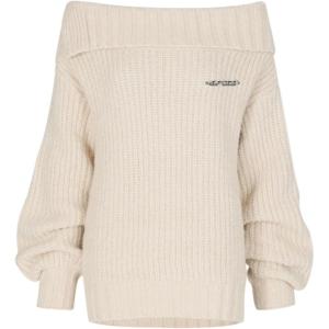 imageAelfric Eden Womens OffShoulder Oversized Sweater Soft Knit Pullover for Trendy Fall ampamp Winter OutfitsApricot
