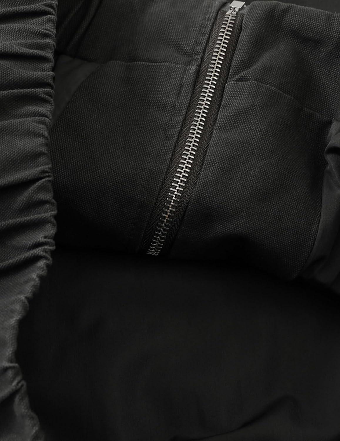 imageAelfric Eden Mens Jackets Metal Button Boxy Jacket Vintage Casual Collared Streetwear Slant Placket Soft Warm CoatsBlack