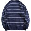 imageAelfric Eden Stripes Oversized Sweater Vintage Knitted Sweaters Long Sleeve Sweater Crewneck Casual Fall PulloverNave Blue