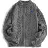 imageAelfric Eden Chunky Cardigan Sweaters for Women Oversized Cable Knit Open Front Cardigans Long Sleeve Crewneck Trendy OutfitsGrey