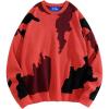 imageAelfric Eden Mens Sweater Camouflage Color Blocking Printed Casual Oversized Sweater PulloverRed
