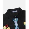 image:imageAelfric Eden Mens Button Down Shirts Handcrafted Floral Short Sleeve Shirt Graffiti Necktie Casual Shirts Summer Beach TopsBlack