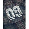 image:imageAelfric Eden Mens Button Down Shirts Number Print Plaid Necktie Short Sleeve Shirt Casual Summer ShirtsBlue