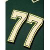 image:imageAelfric Eden Womens Number Graphic Knit Tops Oversized 34 Batwing Sleeve V Neck Streetwear Trendy TopsGreen